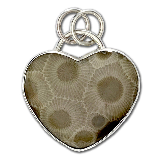 Petoskey Stone Heart Pendant Necklace
