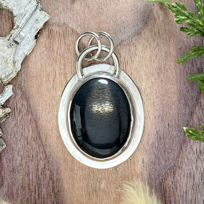 Smoky Sunstone Pendant Front View - Stone Treasures by the Lake
