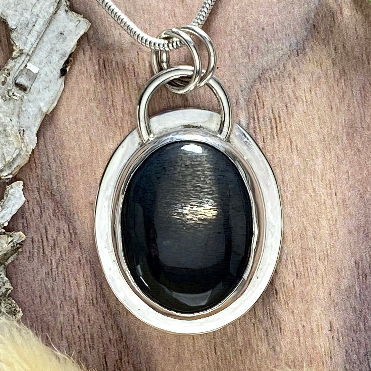 Smoky Sunstone Pendant Front View II - Stone Treasures by the Lake