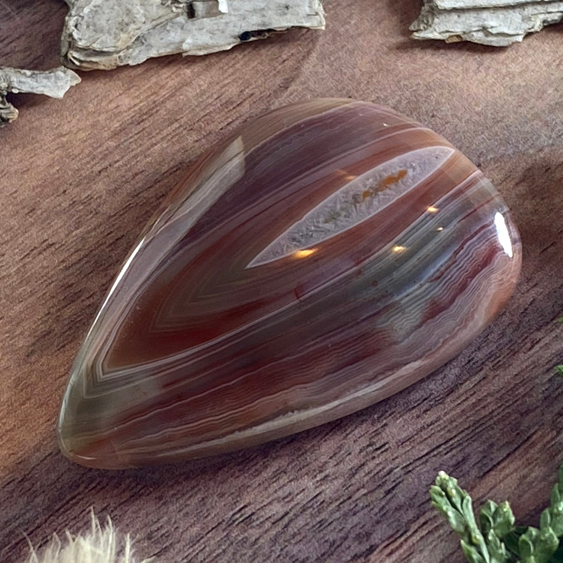 Patagonia Agate Cabochon Front View III - Stone Treasures by the Lake