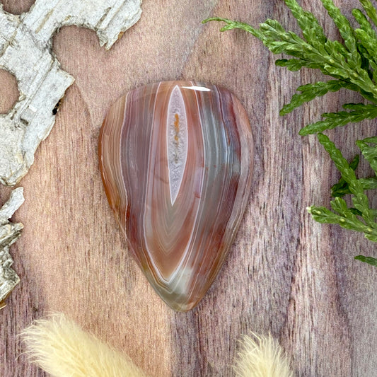 Patagonia Agate Cabochon Front View - Stone Treasures by the Lake