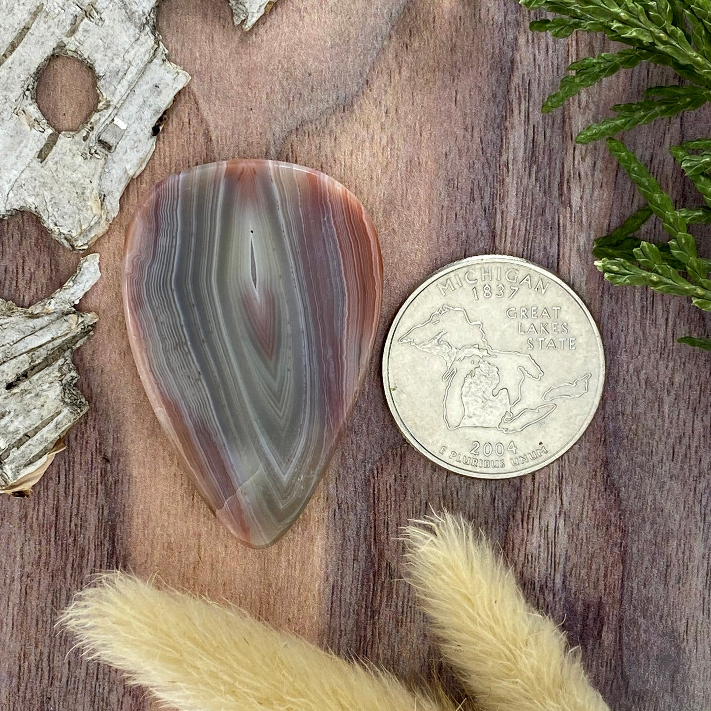 Patagonia Agate Cabochon Back View - Stone Treasures by the Lake