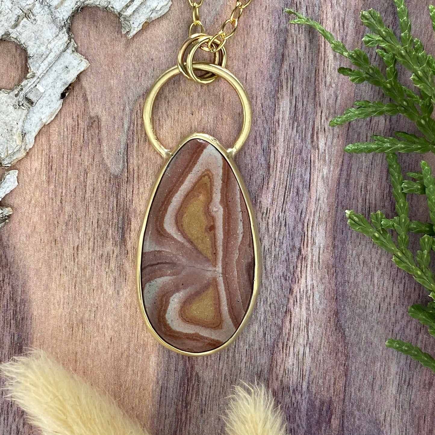 Wonderstone Pendant Necklace Front View - Stone Treasures by the Lake