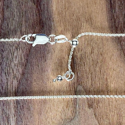 Sterling Silver Adjustable Wheat Chain View 2 - Stone Treasures by the Lake