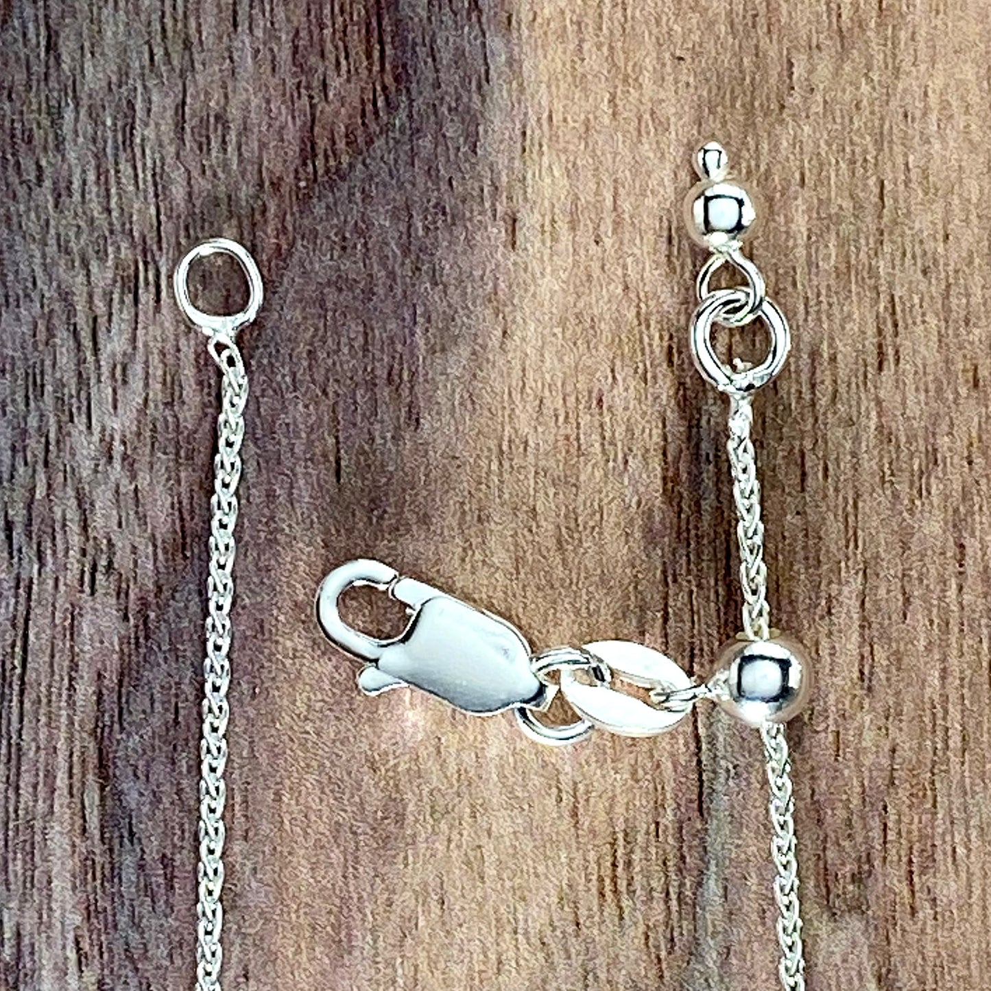 Sterling Silver Adjustable Wheat Chain View 1 - Stone Treasures by the Lake