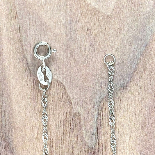 Rhodium-Plated Sterling Silver Water Wave Chain - Stone Treasures by the Lake