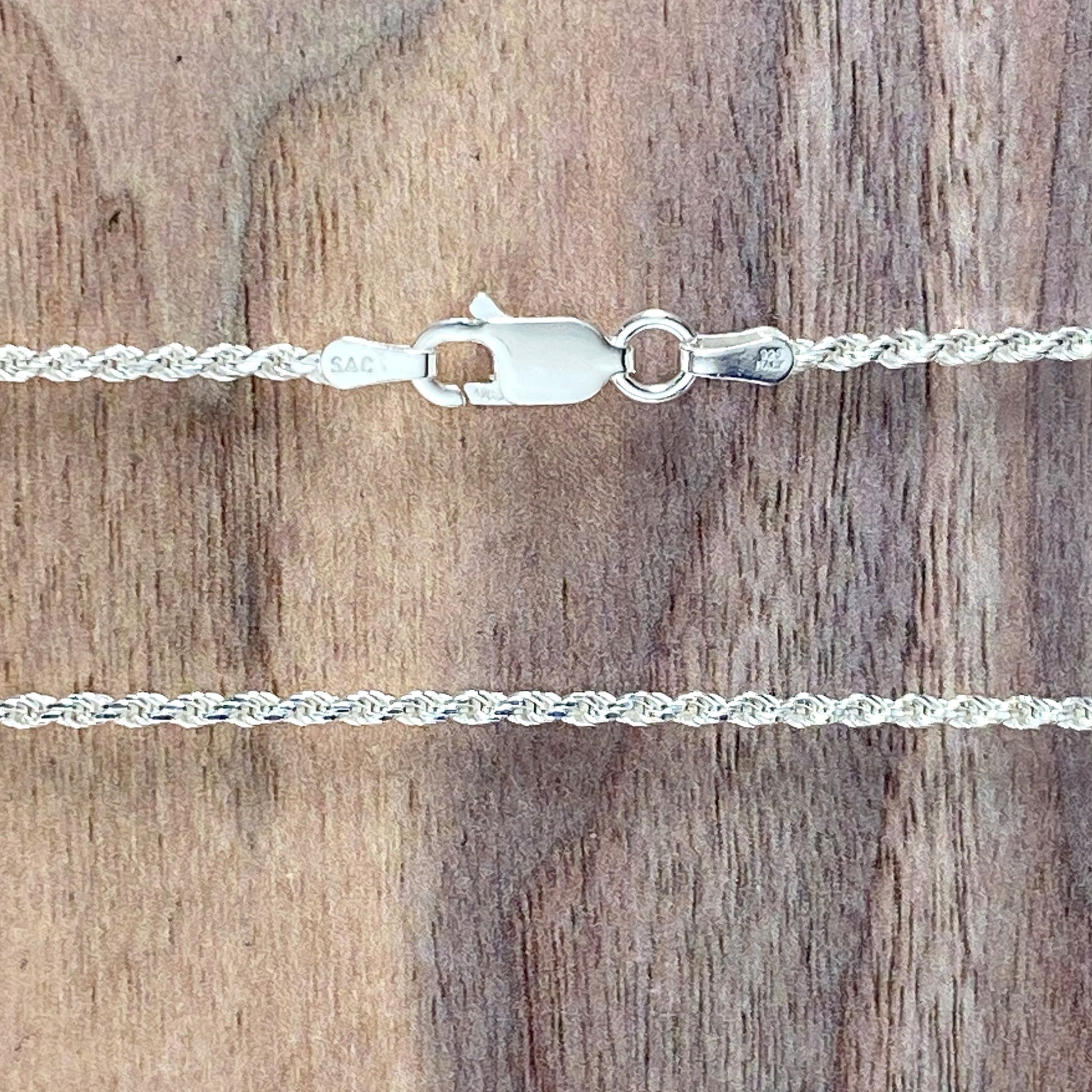 Sterling Silver Rope Chain View 2 - Stone Treasures by the Lake