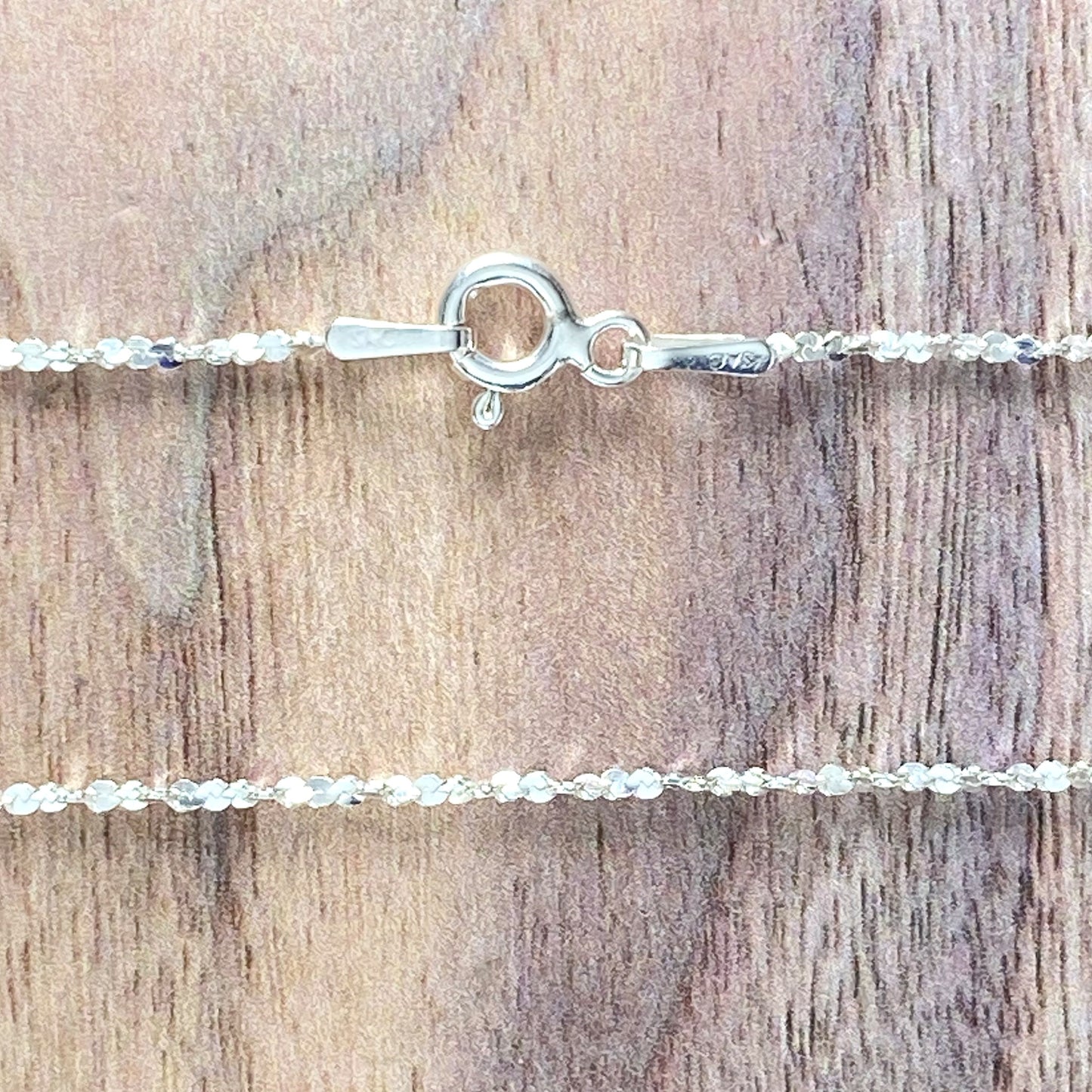 Sterling Silver Serpentine Chain Front View II - Stone Treasures by the Lake