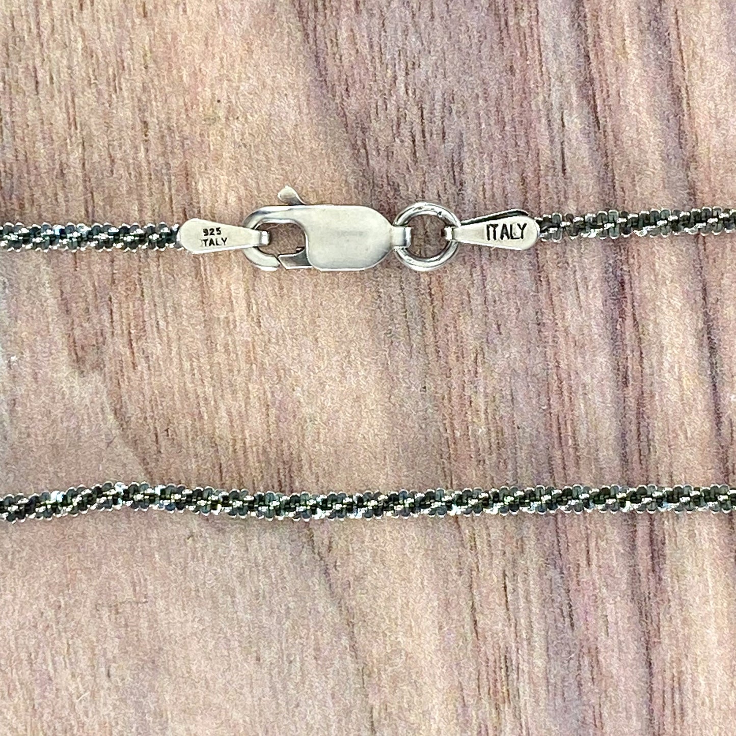 Oxidized Sterling Silver Criss Cross Chain - Stone Treasures by the Lake