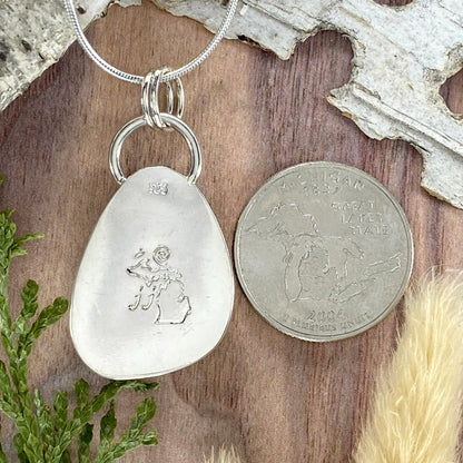 Petoskey Stone Pendant Necklace Back View - Stone Treasures by the Lake