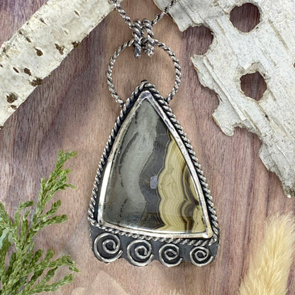 Schalenblende Pendant Necklace Front View - Stone Treasures by the Lake