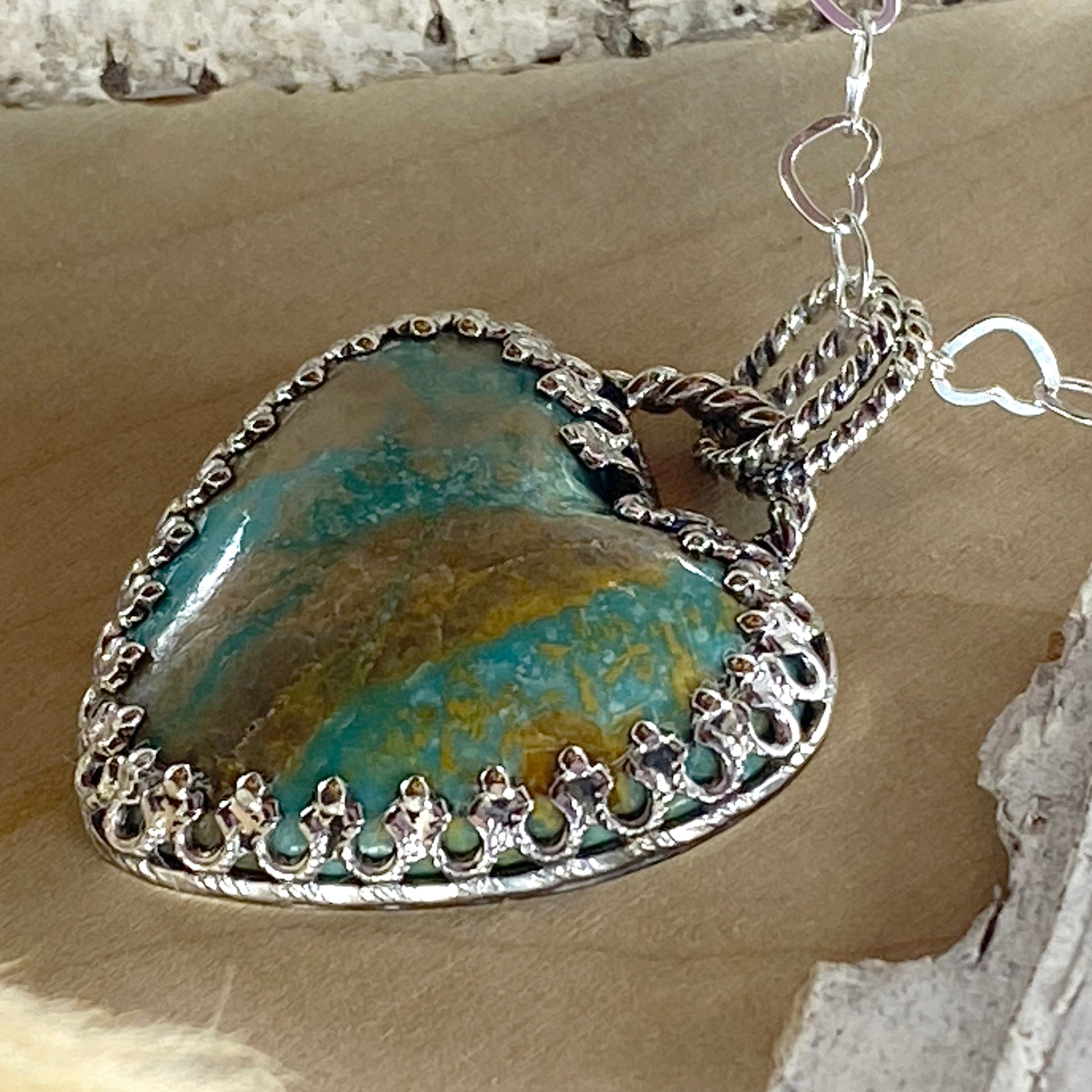 Kingman Turquoise Pendant Necklace - Stone Treasures by the Lake