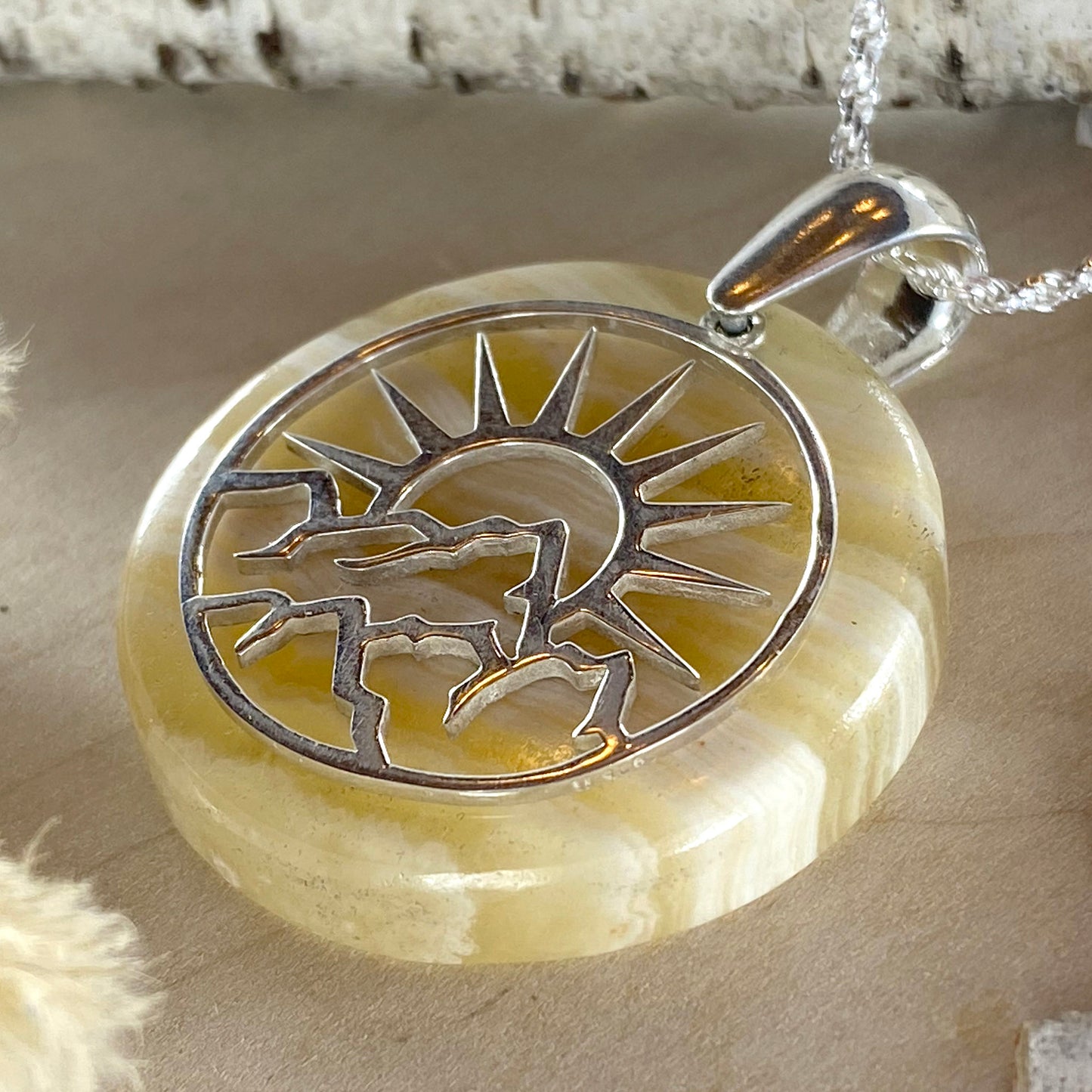 Honey Onyx Pendant Necklace - Stone Treasures by the Lake
