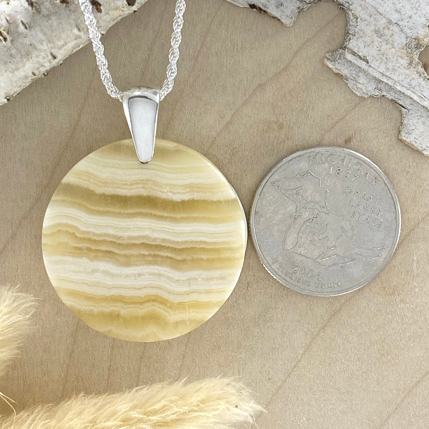 Honey Onyx Pendant Necklace - Stone Treasures by the Lake