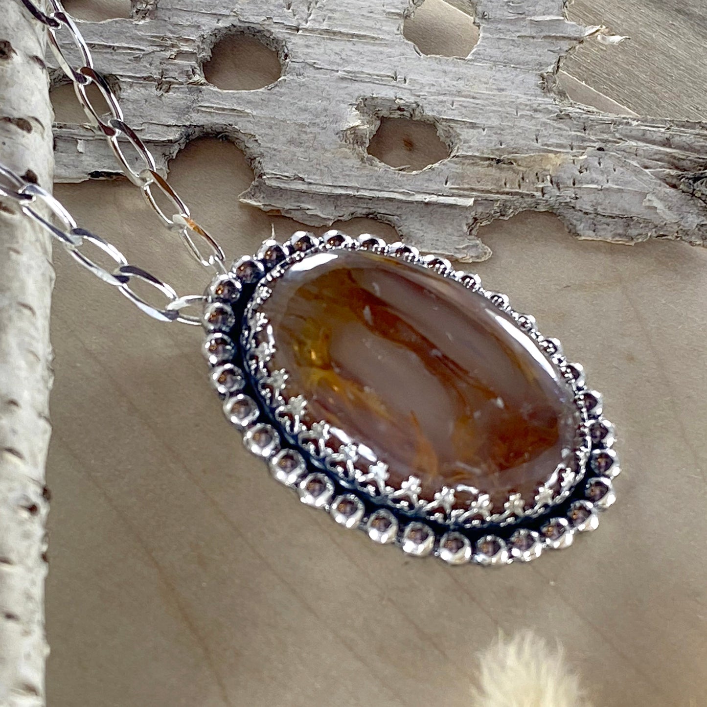 Priday Moss Agate Pendant Necklace - Stone Treasures by the Lake