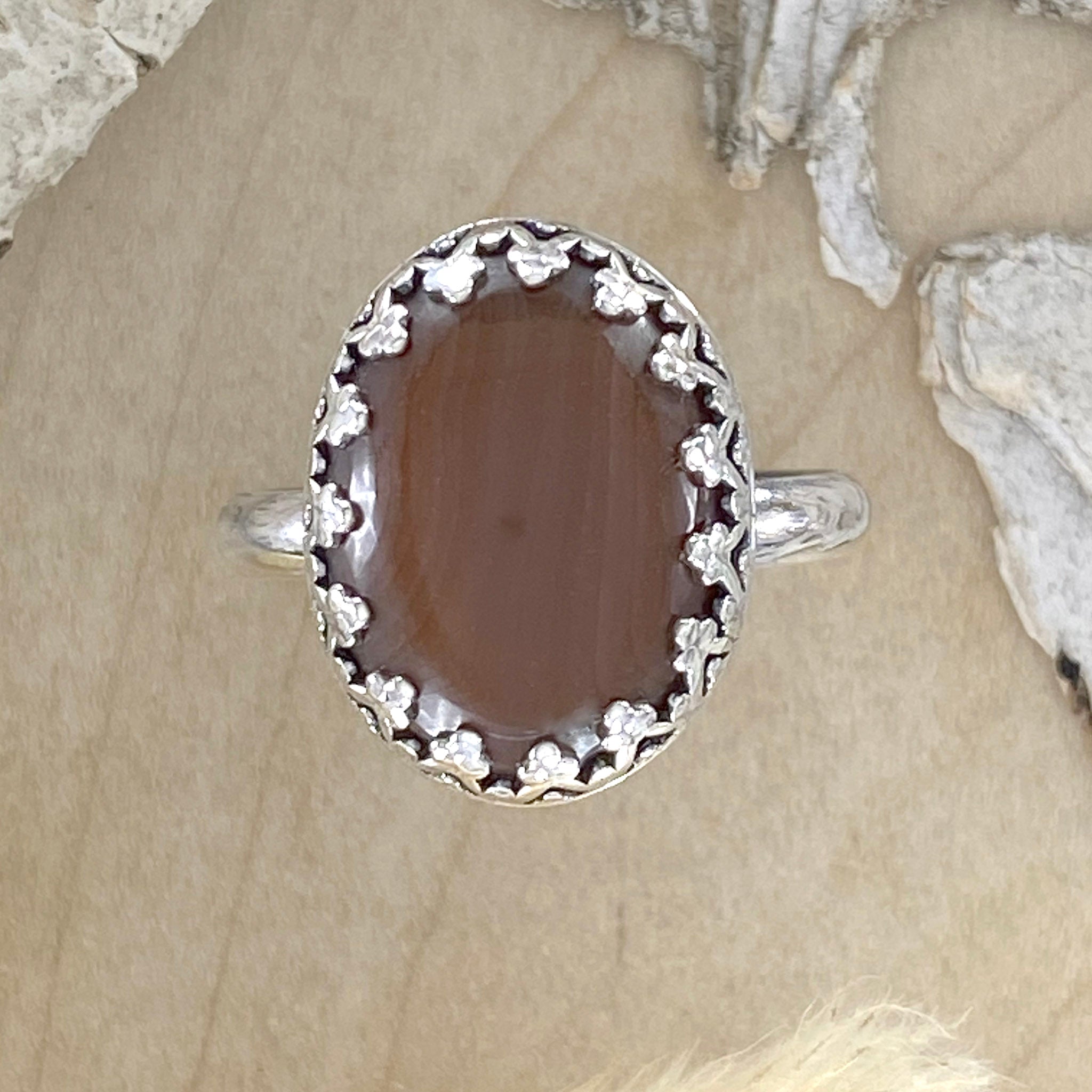 Sterling Silver Lake Superior Agate Ring size 10 offers