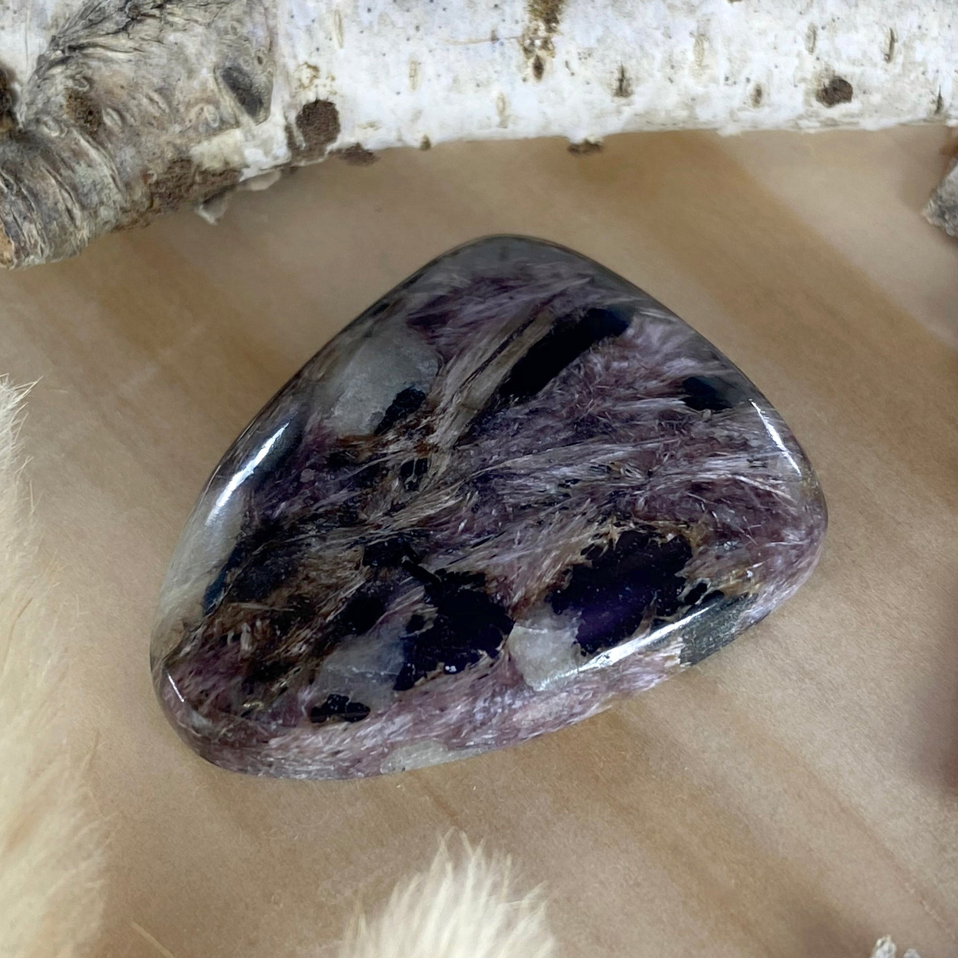 Charoite Cabochon Front View II - Stone Treasures by the Lake