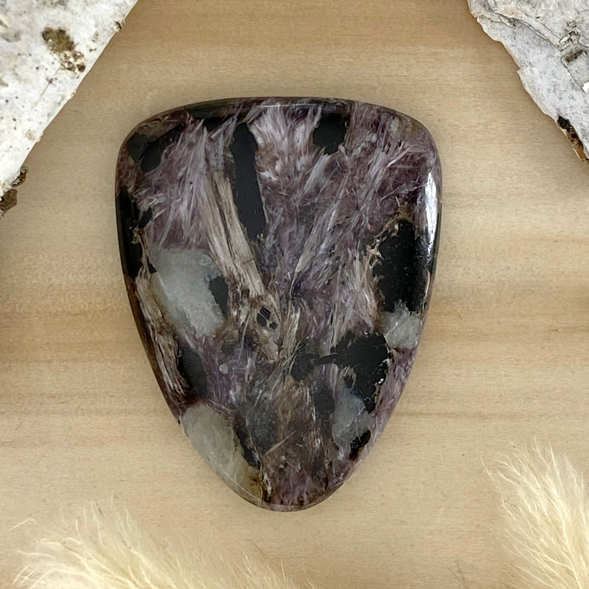 Charoite Cabochon Front View III - Stone Treasures by the Lake