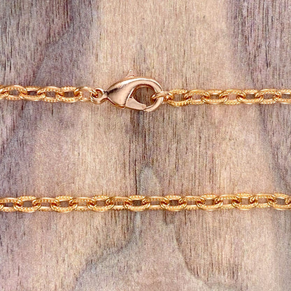 Copper Oval Patterned Chain - Stone Treasures by the Lake