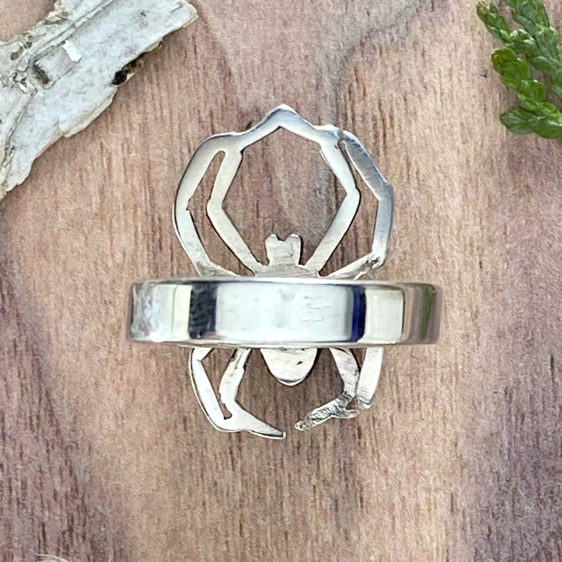 Sterling Silver Spider Ring Back View - Stone Treasures by the Lake