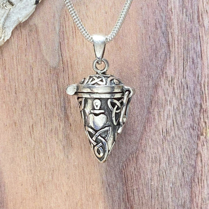 Sterling Silver Celtic Heart Pendant Front View IV - Stone Treasures by the Lake