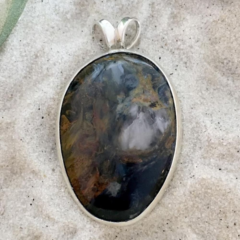Pietersite Pendant Front View - Stone Treasures by the Lake