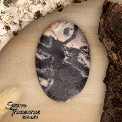 Porcelain Jasper Cabochon Front View - Stone Treasures by the Lake