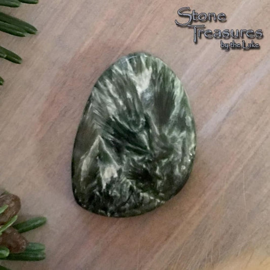 Seraphinite Cabochon Stone  - Stone Treasures by the Lake